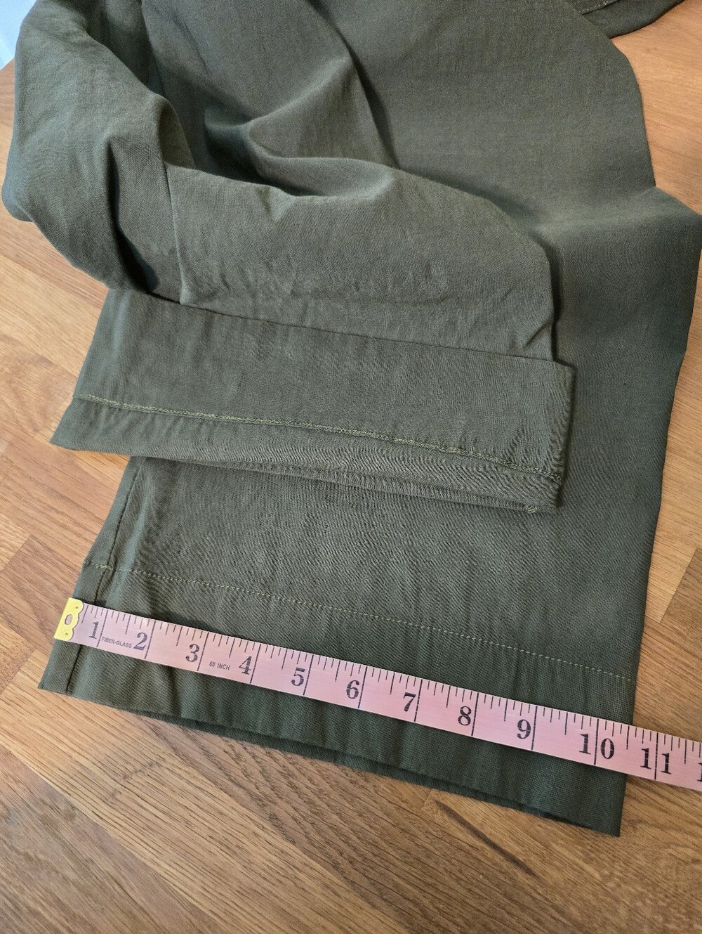 Maeve The Colette Wide-Leg Pants – Olive Green Magic Fabric Crop Size 29 Holly - Picture 13 of 13